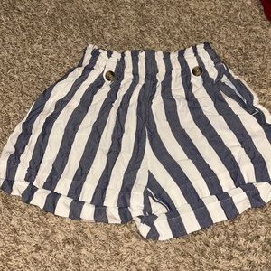 striped flowy shorts